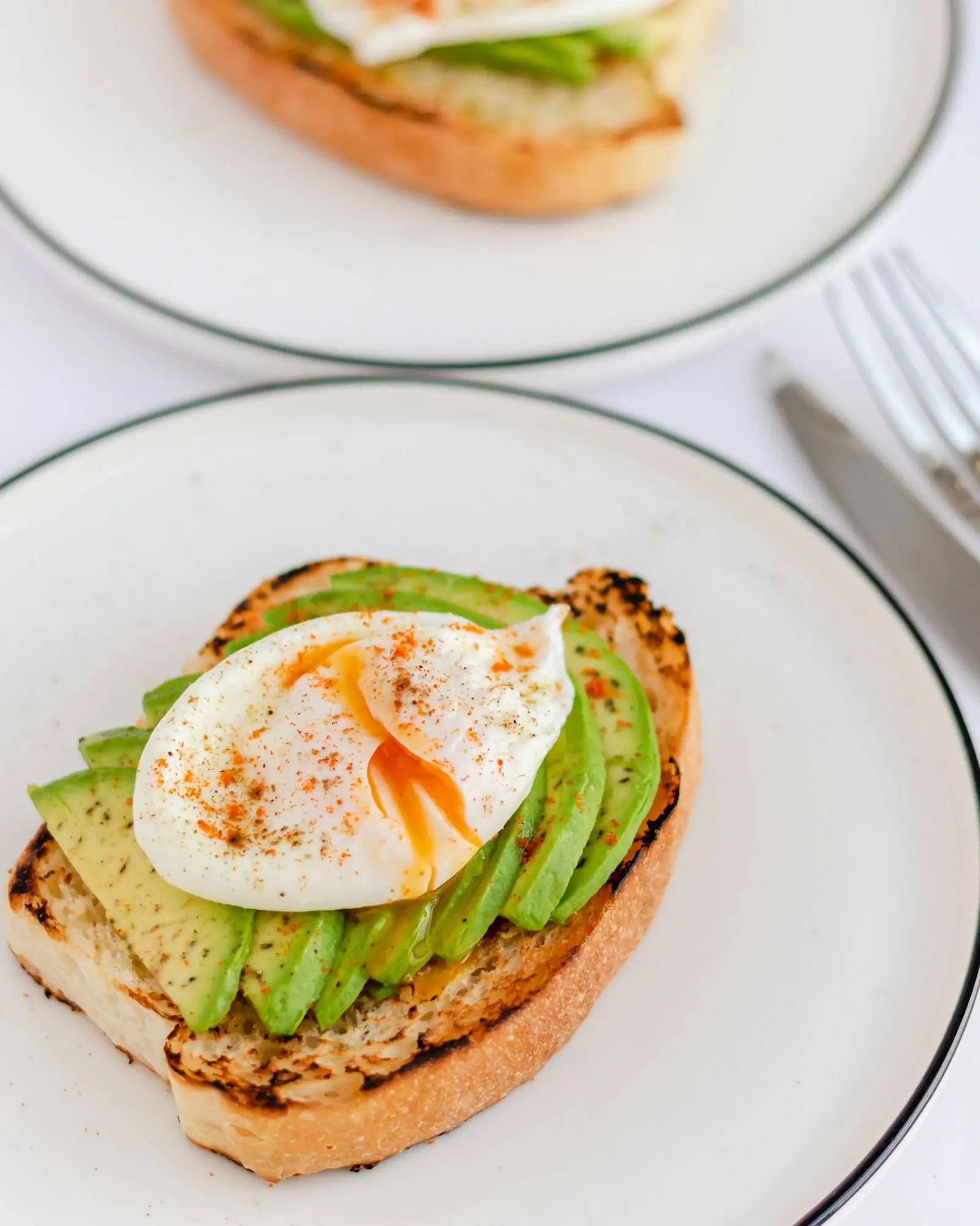 Avocado toast with a poached egg