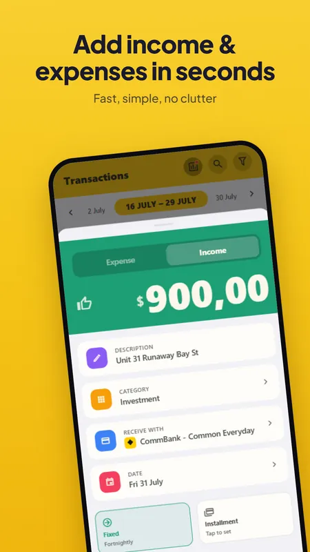 A-Pocket — add income and expenses in seconds